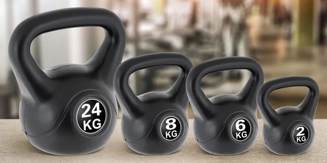 Činky kettlebell o hmotnosti od 1 do 24 kg