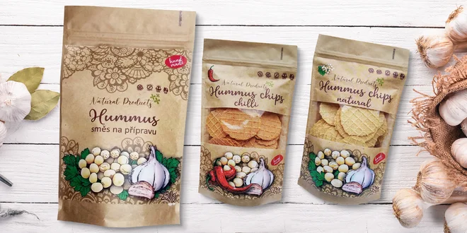 Zmes na prípravu hummusu a chipsy natural aj chilli