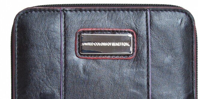 Černá peněženka Benetton s barevnými detaily