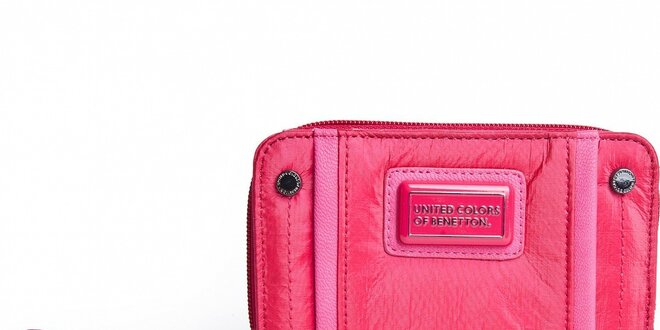 Dámská růžová nylonová peněženka Benetton
