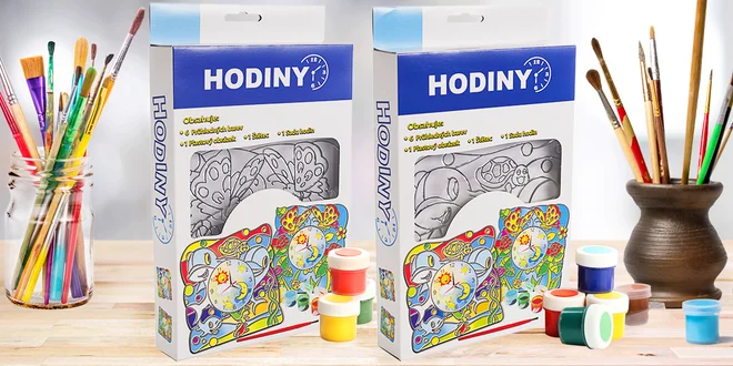 Vitrážové hodiny k vybarvení: Motýlci či delfíni