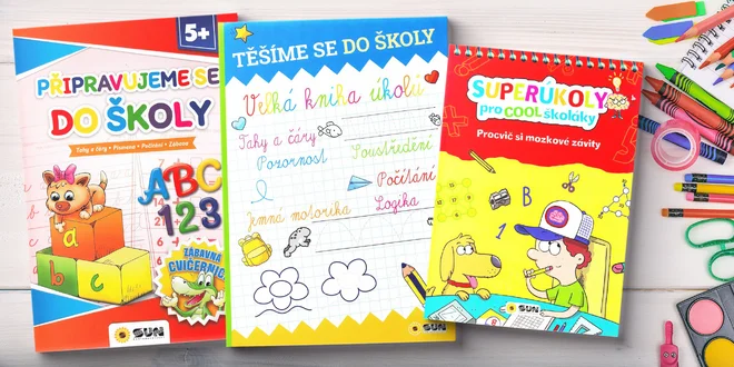 Knihy plné zábavných úkolů pro školáky a předškoláky