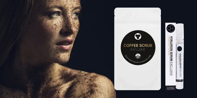 Hyaluron serum a coffee scrub