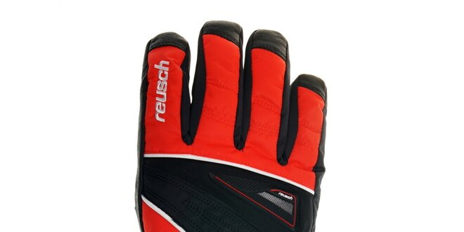 Pánské černo-červené lyžařské rukavice Reusch s membránou