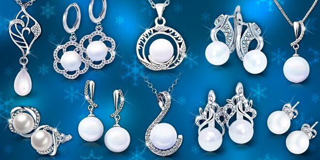 Elegantní perlové náhrdelníky a náušnice