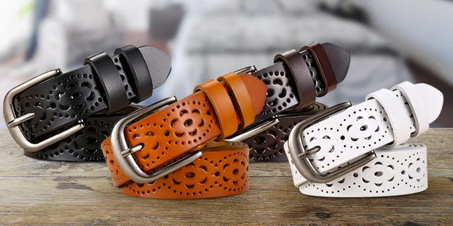 Dámské designové pásky z pravé kůže
