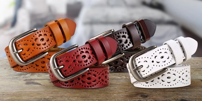 Dámské designové pásky z pravé kůže
