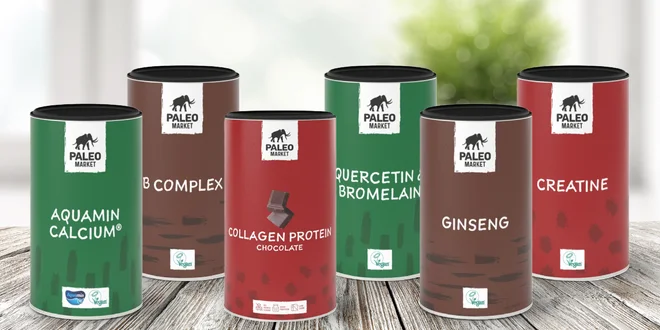 Paleo produkty: omega 3, guarana, BCAA i ženšen