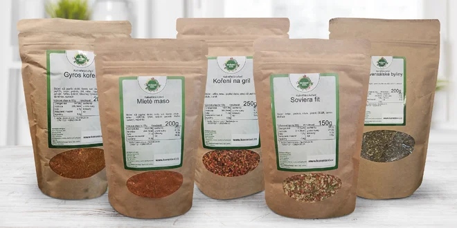 120–250 g koření: na tzatziky, kebab i guláš