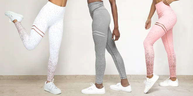 Elegantní sportovní legíny se zářivým potiskem