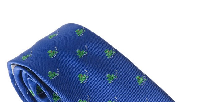 Luxusní modrá kravata s žabičkami Castellet Barcelona