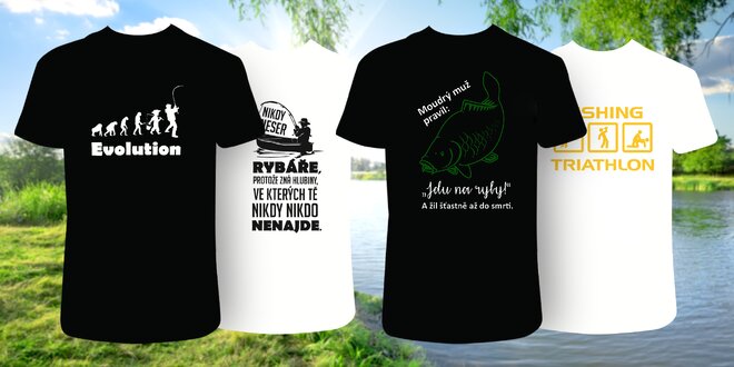 Vtipná pánská trička pro rybáře: 10 variant