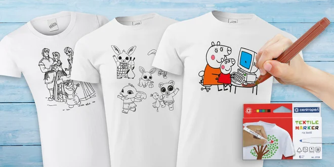 Dětská vybarvovací trička i s fixami: 9 motivů