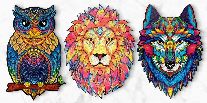 Originální barevné dřevěné puzzle české výroby