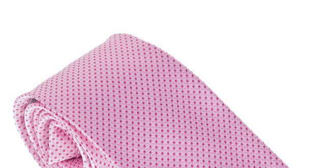 Luxusní růžová kravata s puntíky Castellet Barcelona
