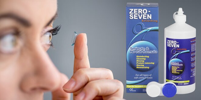 Roztok na kontaktní čočky Zero-seven: 500-1500 ml