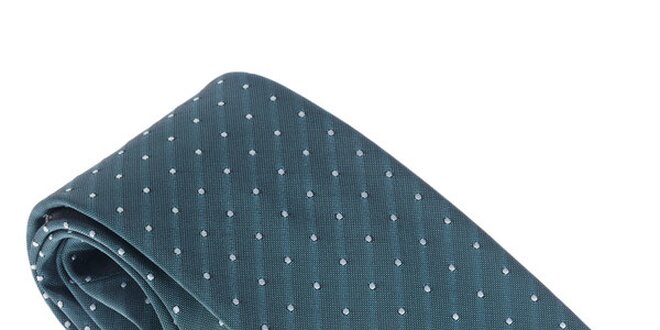 Luxusní modro - zelená kravata s detaily Castellet Barcelona