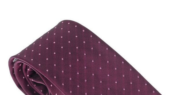Luxusní tmavě fialová kravata s detailyCastellet Barcelona