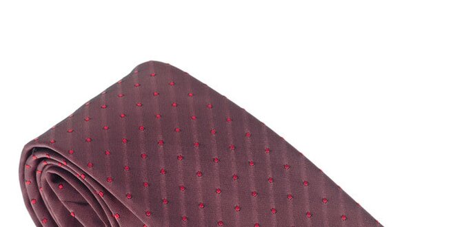 Luxusní tmavě červená kravata s červenými detaily Castellet Barcelona