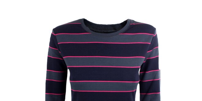 Dámské černo-šedé tričko s růžovými proužky Authority