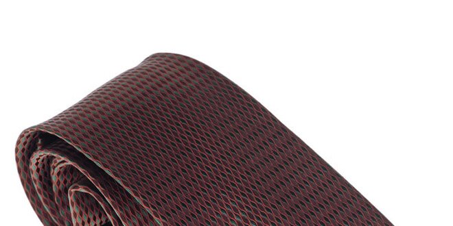 Luxusní hnědá kravata se vzorem Castellet Barcelona