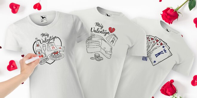 Vybarvovací valentýnská trička pro pány i dámy