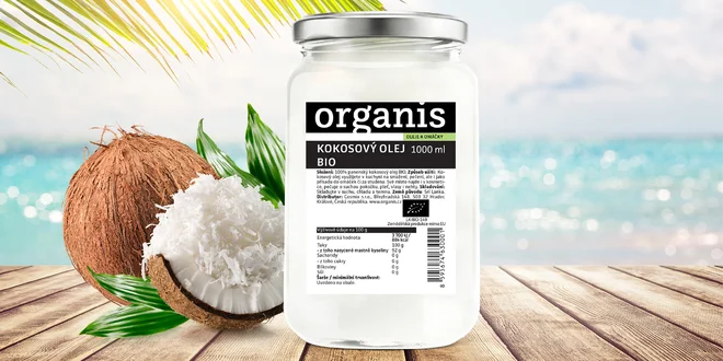 Bio kokosový panenský olej, 1000 ml