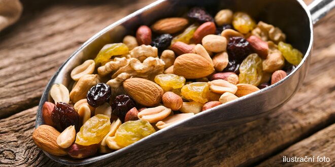 Ořechové a ovocné směsi: 6 druhů po 500 g