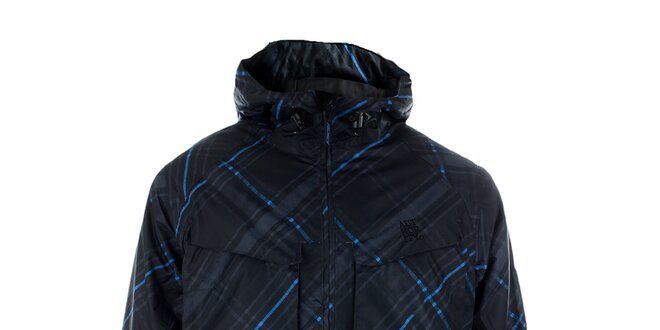 Pánská černá lyžařská bunda Authority s modrými detaily
