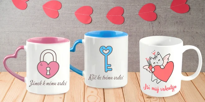 Hrníčky s romantickým designem pro zamilované