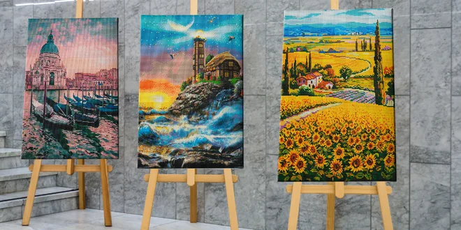 Mozaikové tvoření obrazu podle čísel: 12 motivů