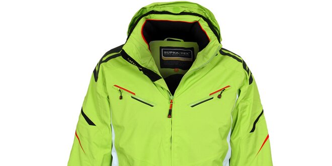 Pánská zelená lyžařská bunda s odnímatelnou kapucí Bergson