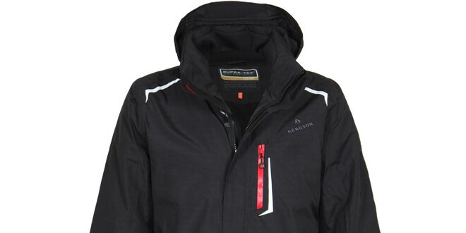 Pánská černá lyžařská bunda s červenými detaily Bergson