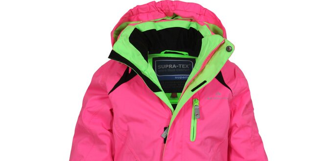 Dětská růžovo-zelená lyžařská bunda Bergson