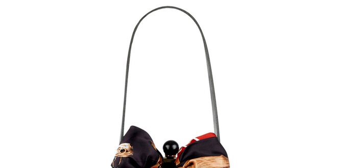 Dámská černá kožená kabelka s šátkem Liedownithinkiloveyou