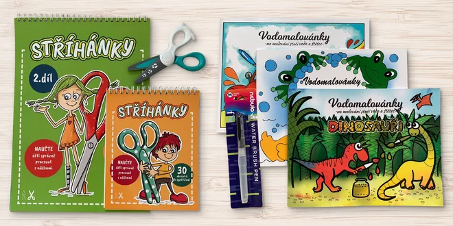 Balíčky pro děti: vodomalovánky, stříhánky i puzzle