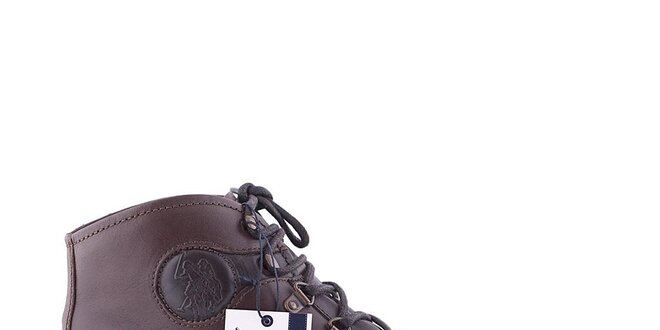Pánské tmavě hnědé kotníčkové boty U.S. Polo