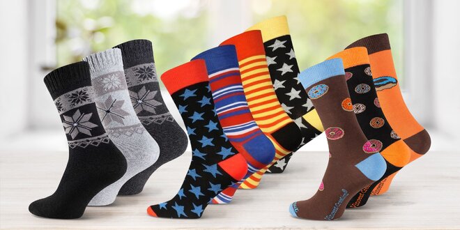 Pánské ponožky: veselé, puntíkaté i bez vzoru