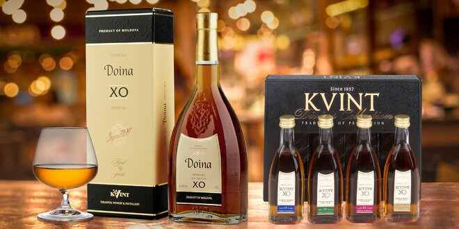 Moldavská brandy KVINT i se skleničkami