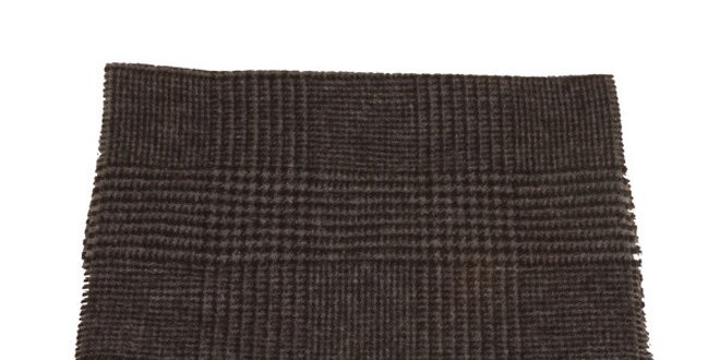 Černo-šedá kostkovaná šála s kohoutí stopou Pierre Cardin