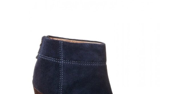 Dámské modré kotníčkové boty na podpatku Modern Vintage