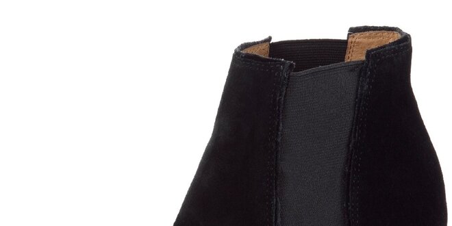 Dámské černé semišové boty na podpatku Modern Vintage