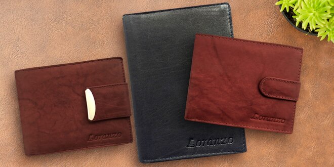 Kožené pánské peněženky a pouzdra na doklady