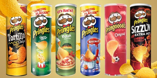 Balení oblíbených chipsů Pringles: 14 příchutí