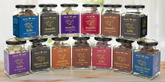 Mandle, kešu i lískové oříšky v belgické čokoládě