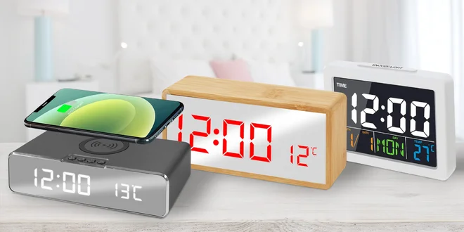 Už nezaspíte: digitální budíky s LED podsvícením