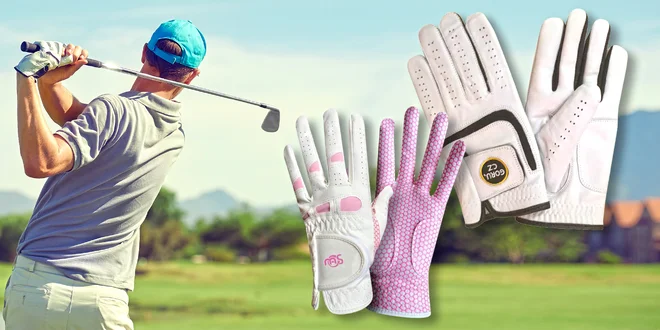 Kožené dámské a pánské golfové rukavice pro praváky