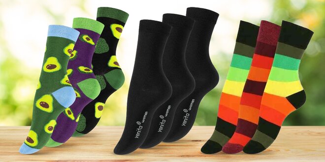 2-5 párů vysokých dámských ponožek v několika vzorech