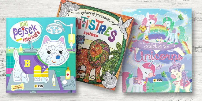 Kreativní dětské knihy: malování, stříhání i samolepky