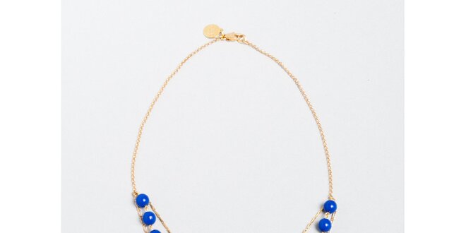 Dámský náhrdelník s modrými korálky a přívěsky Pietro Filipi